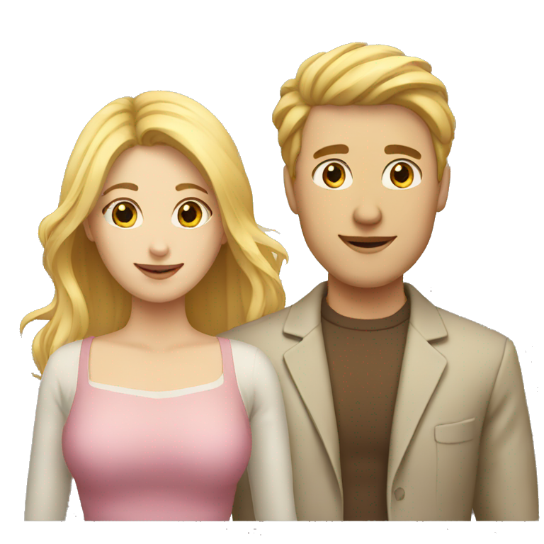 couple man with blonde hair und women with brown hair emoji