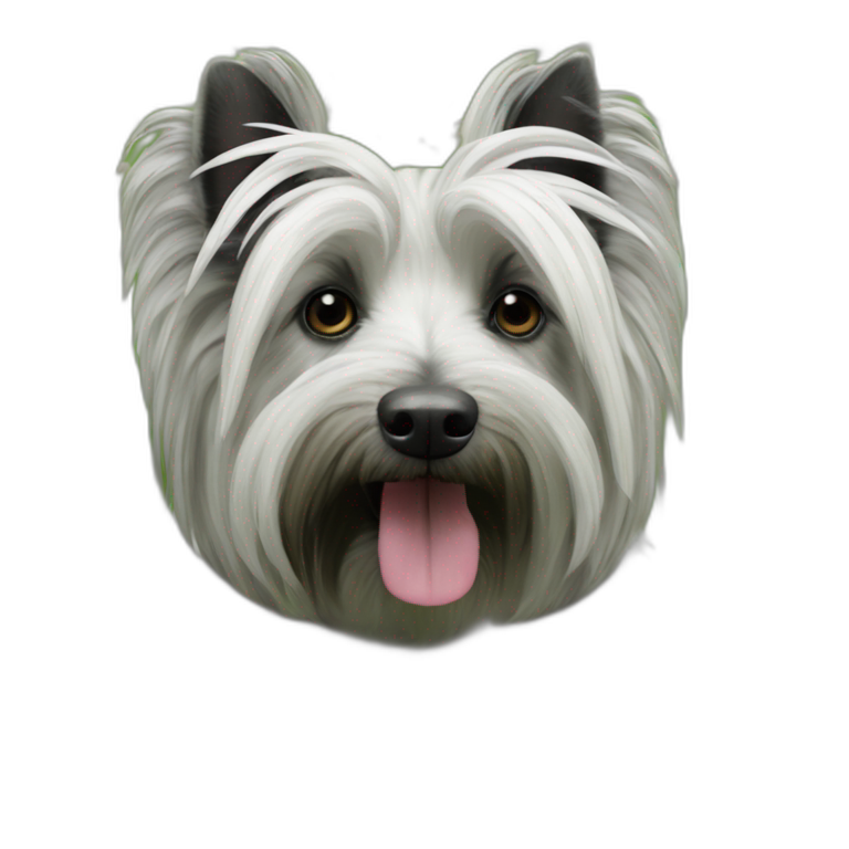 Skye terrier in a coprinus comatus field emoji