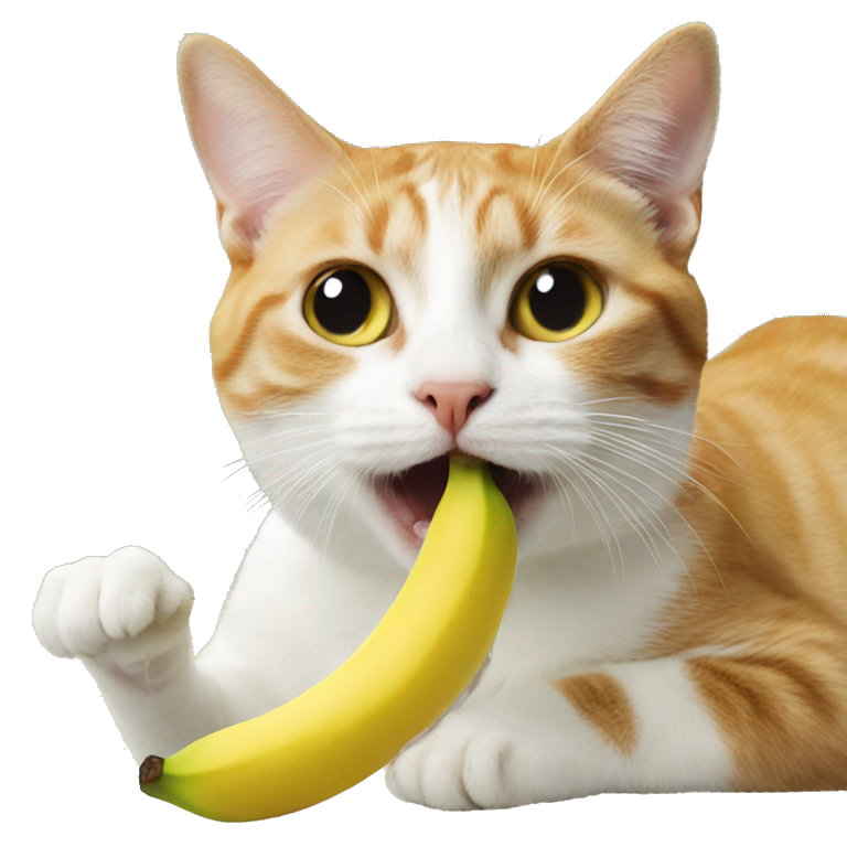 Cat eating a banana best sale