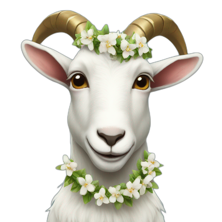 Goat with a garland emoji