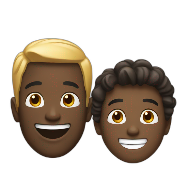 A black guy and a white guy laughing emoji