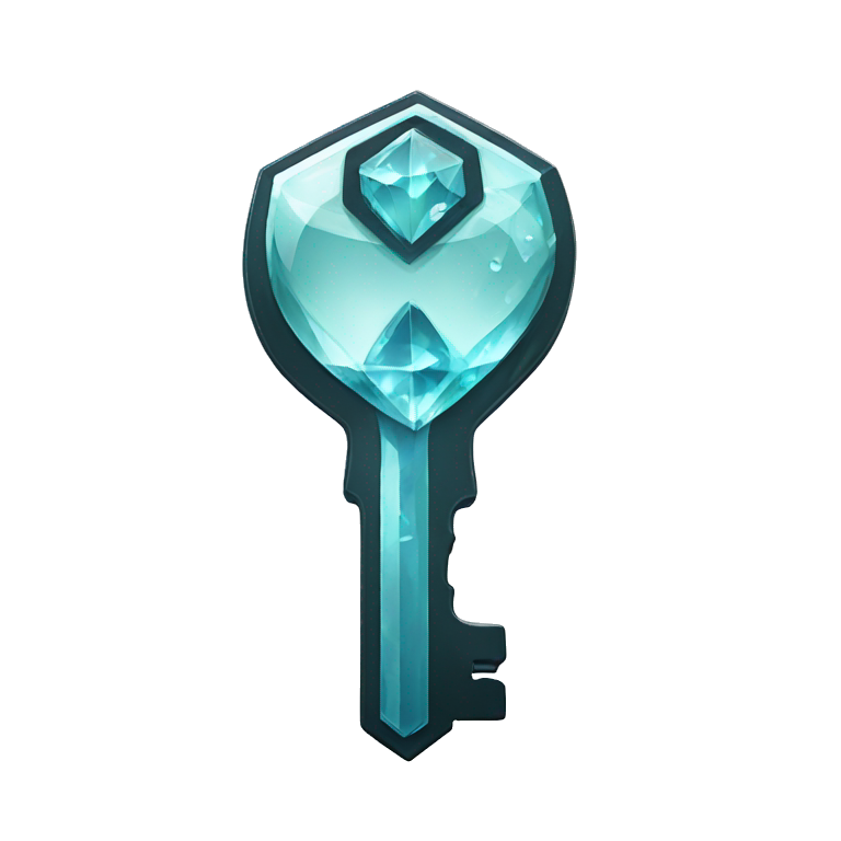 glass key / with diamonds emoji