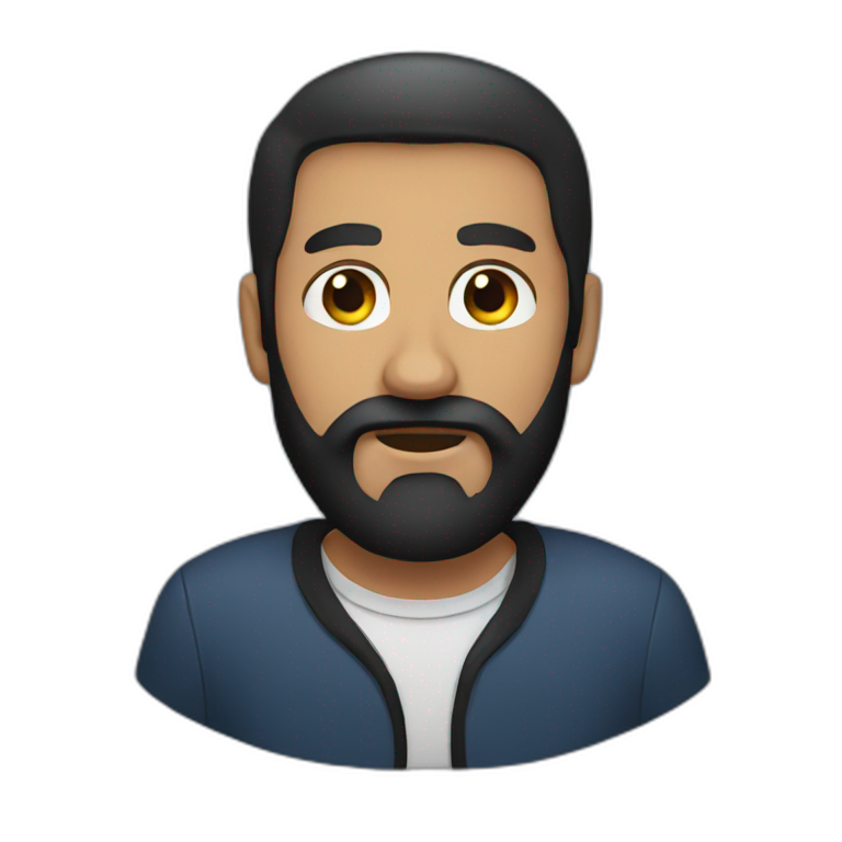 man with black beard emoji