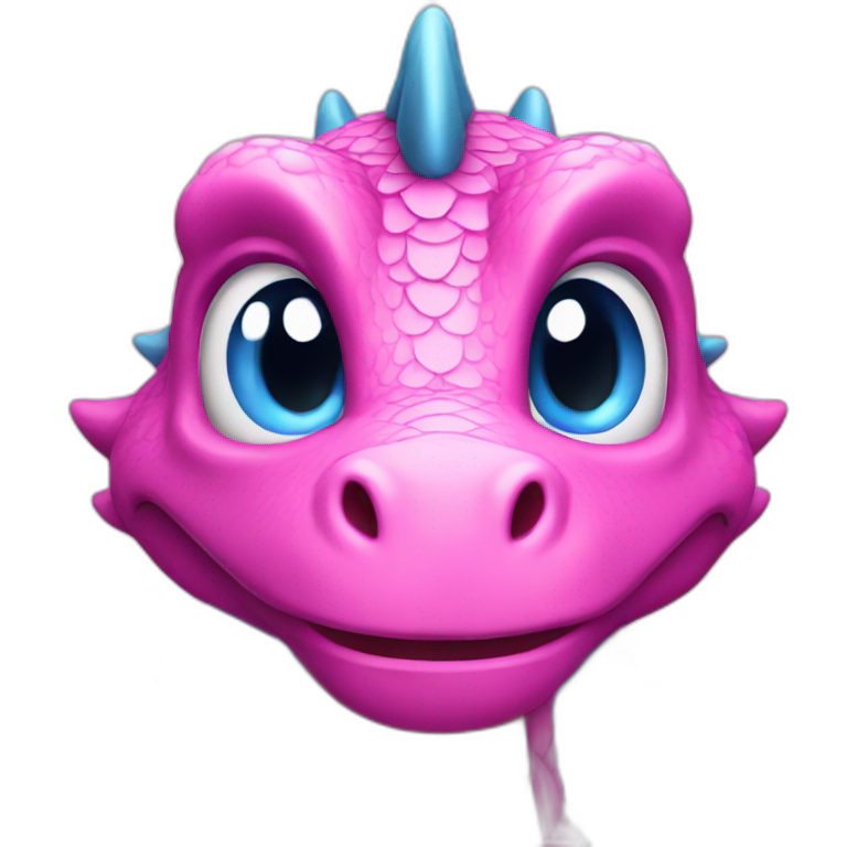 pink dragon with blue eyes emoji