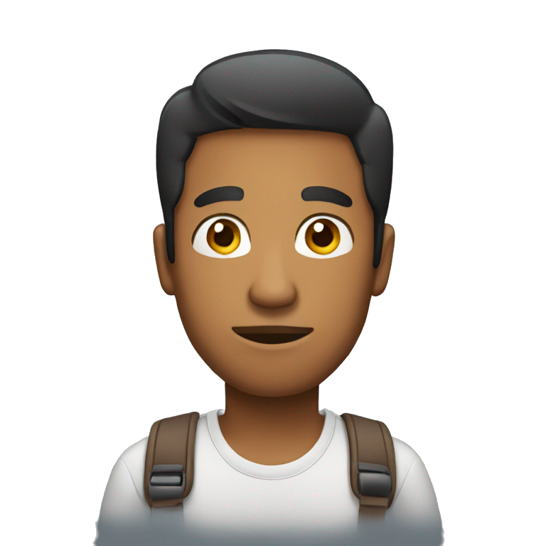 brown man holding phone curious emoji