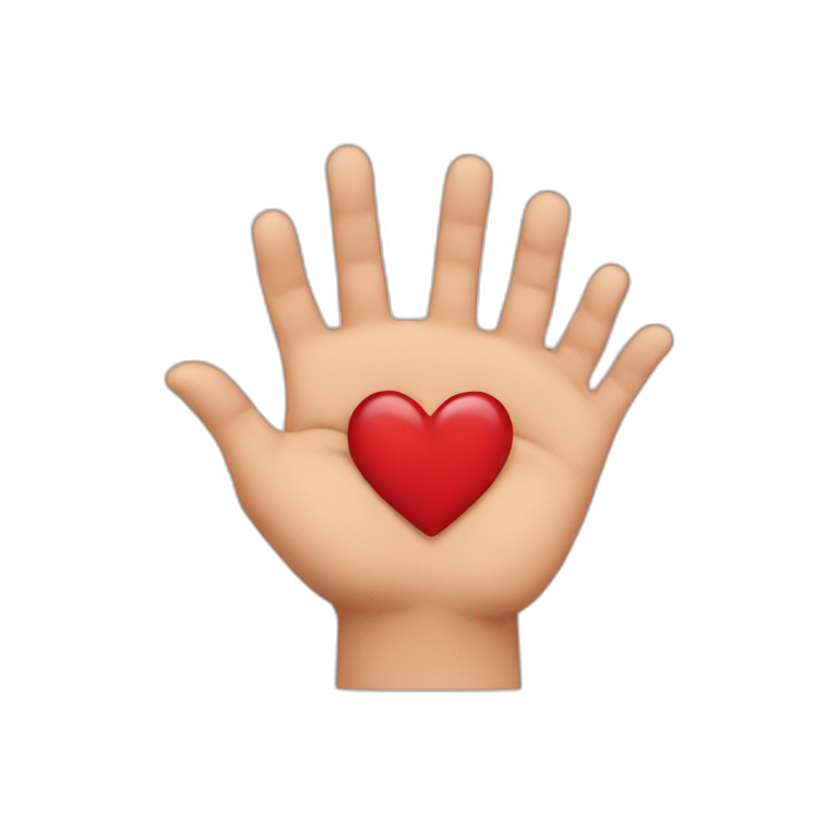 heart hands with 50 fingers emoji