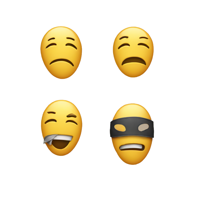 A emoji With a mask  An emoji with a happy emotion disguised with a sad mask  emoji