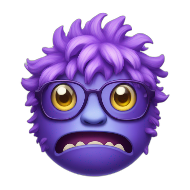 nerdy annoying violet monster emoji