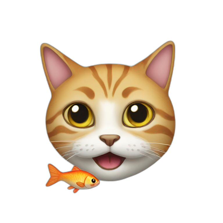 cat with a fish in mouth emoji