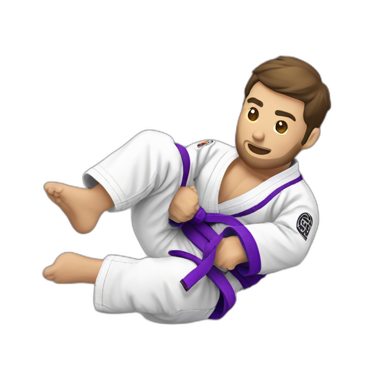 jiu jitsu purple belt performing armbar emoji