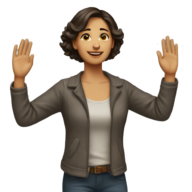 Spanish woman (full-body) (both arms raised) emoji