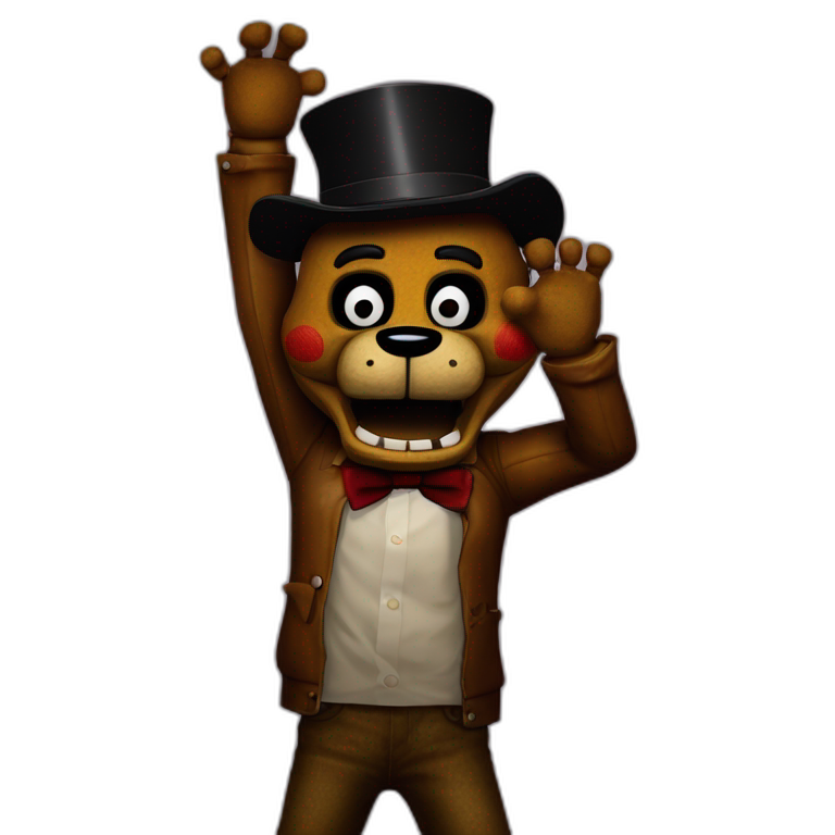 Freddy Fazbear from the hit 2014 indie horror game "Five Nights at Freddys's" dabbing. emoji