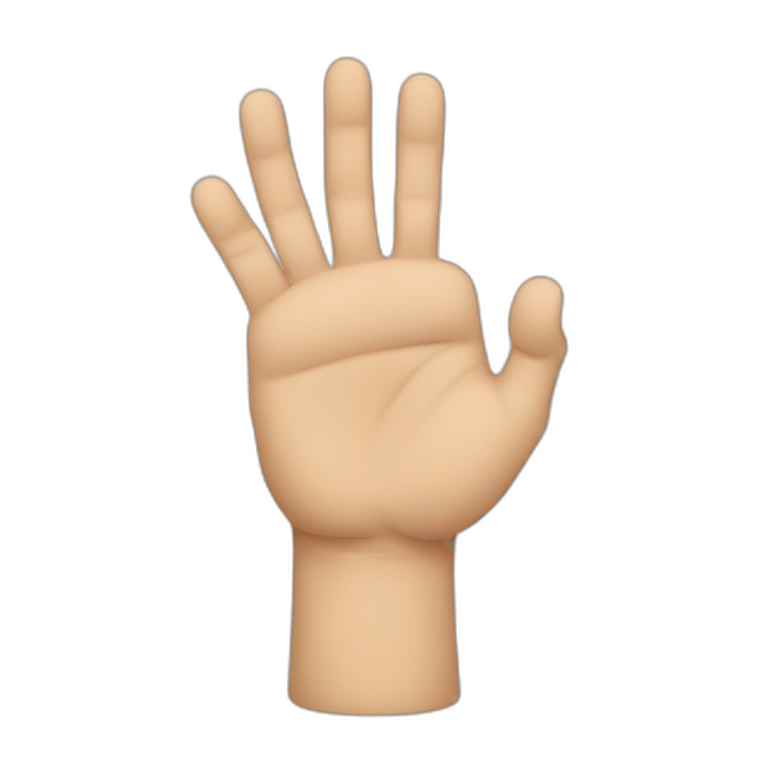 Palm of one hand open except for the middle finger, which is extended outwards emoji