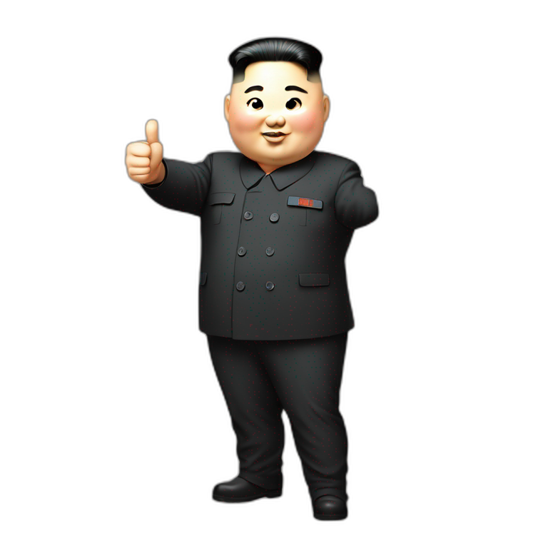 extreme fat Kim jong un giving you a thumbs up emoji