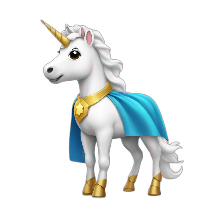 cute Unicorn in a superhero cape emoji
