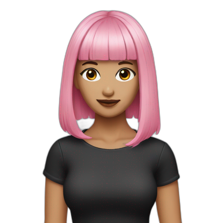 lisa short pink and black hair emoji