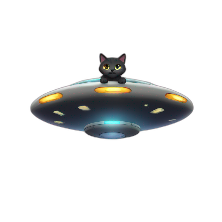 ufo abducting cat emoji