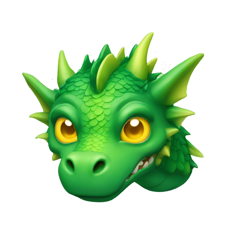 Green Dragon with yellow eyes  emoji