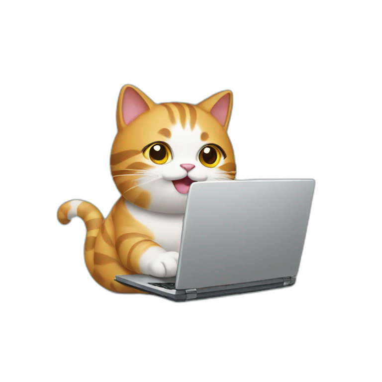 cat holding laptop emoji