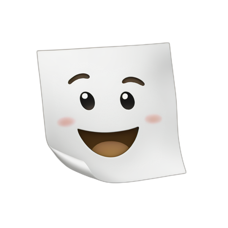 happy sheet of paper emoji