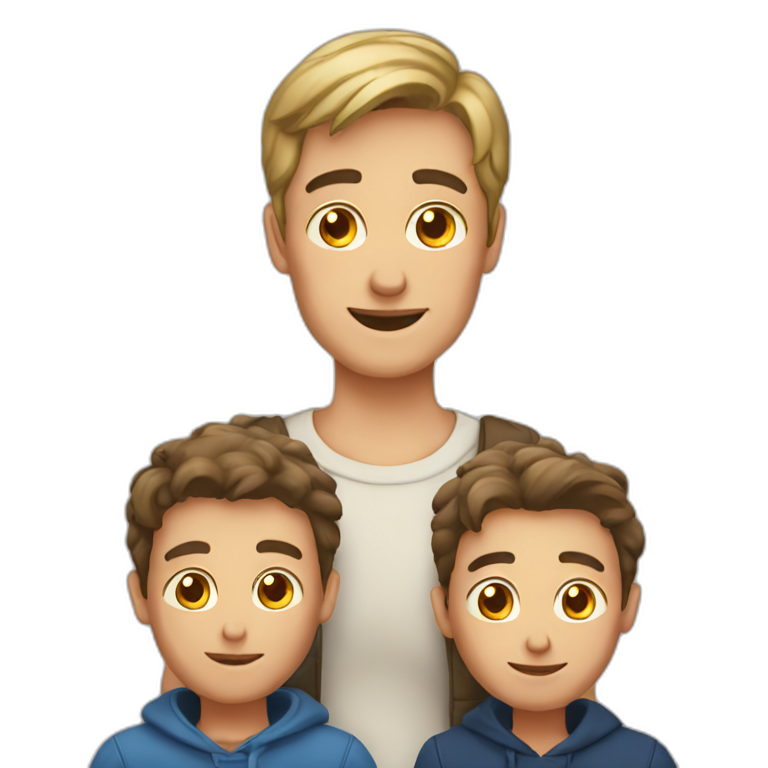 European parents with three sons emoji