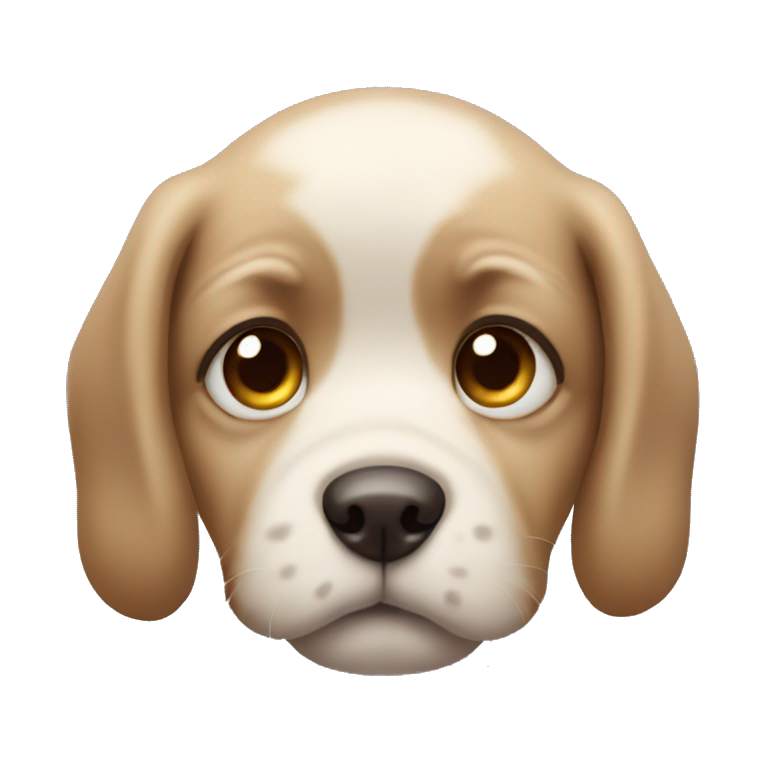 Puppy eyes emoji with a sad face emoji