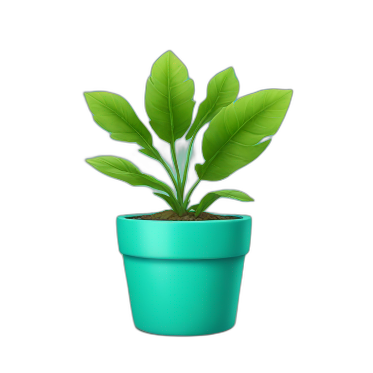 Plant in turquoise pot emoji