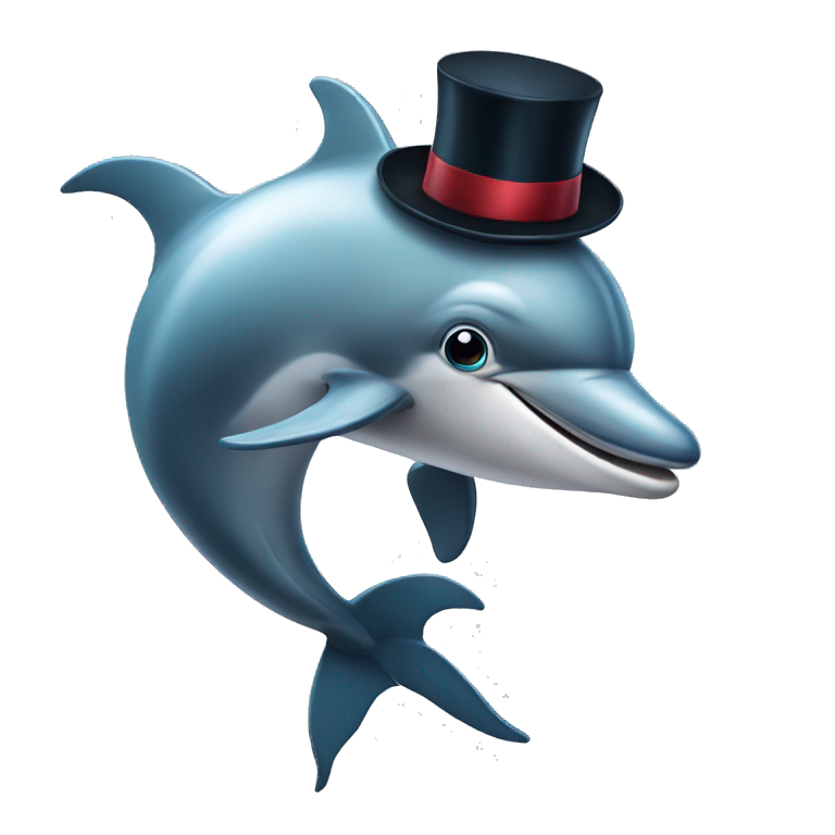 dolphin with a monocle emoji