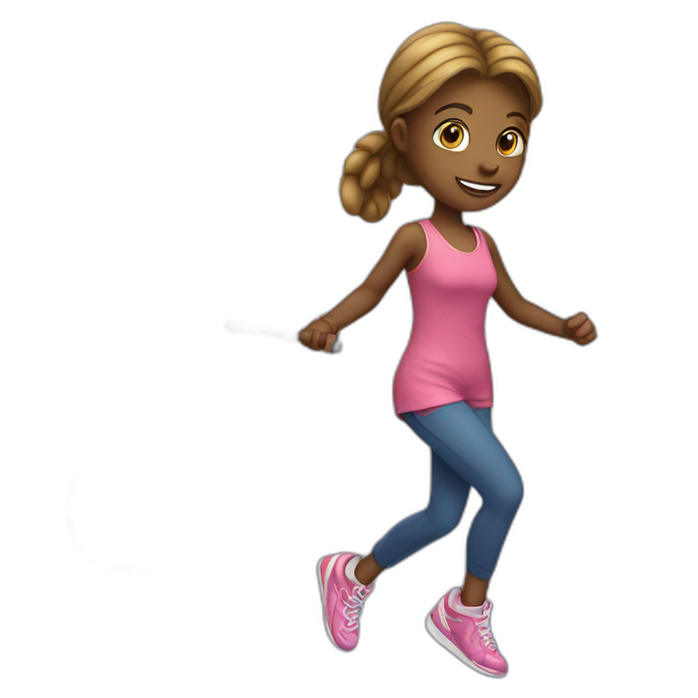 Girl jump rope emoji