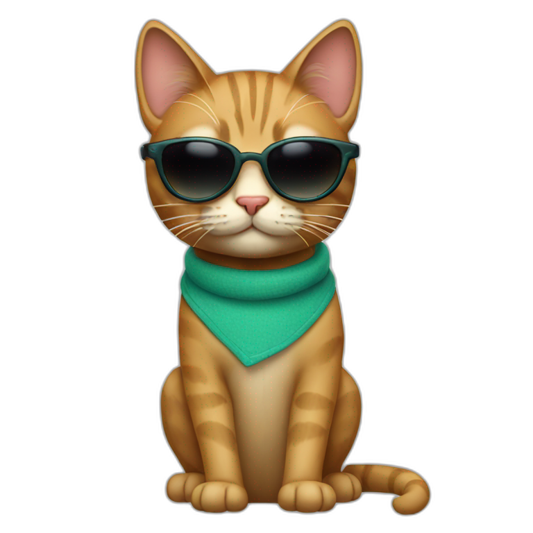 Cat with sunglasses wearing ja emoji