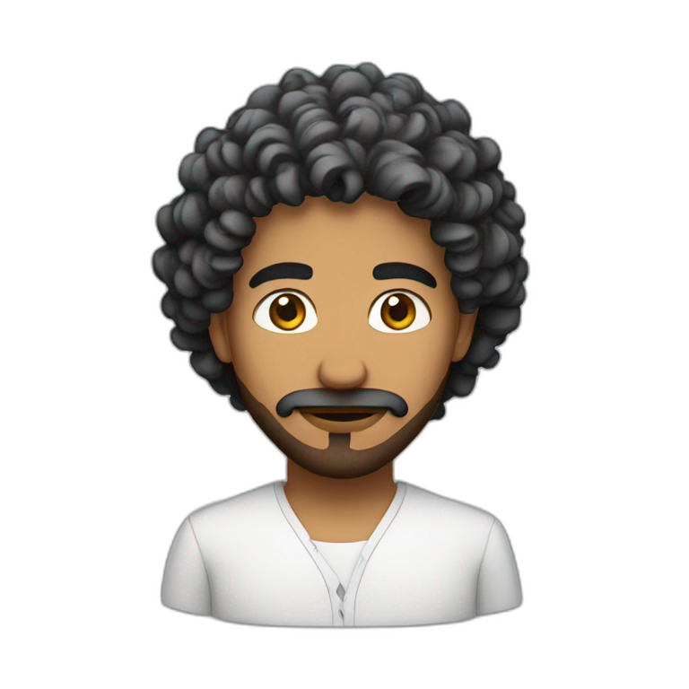 An Arab with curly hair emoji