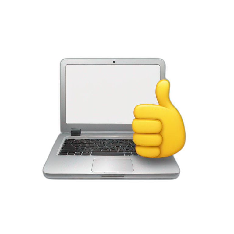 laptop thumbs up emoji