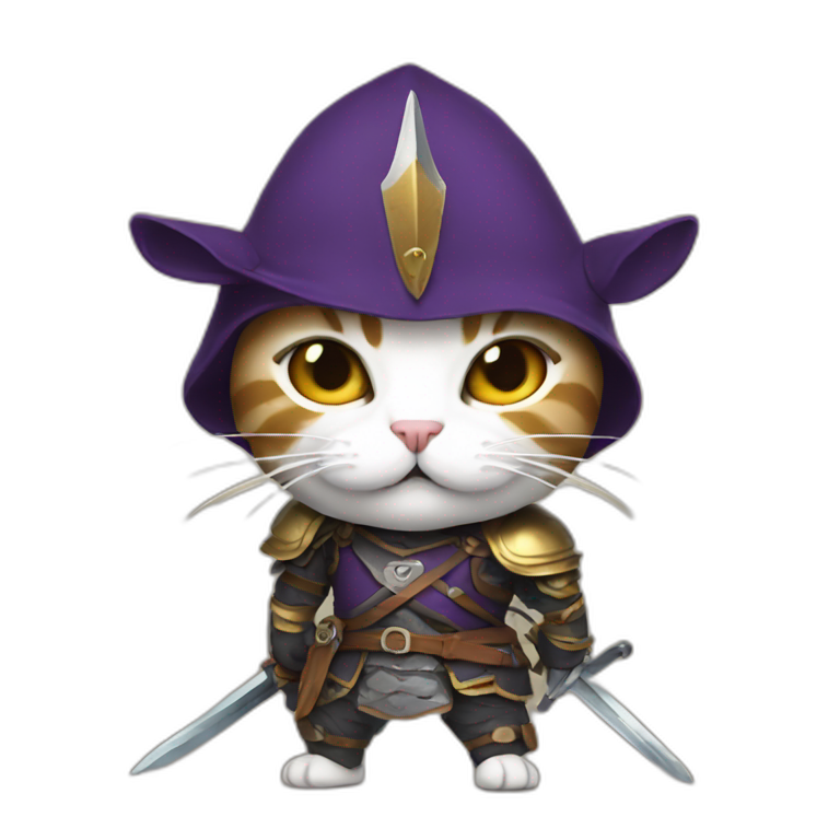 Cat swordman emoji
