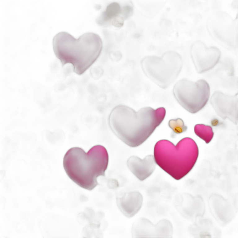 blooming hearts of various sizes emoji