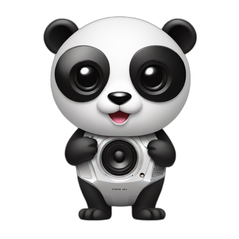 panda with a speaker emoji