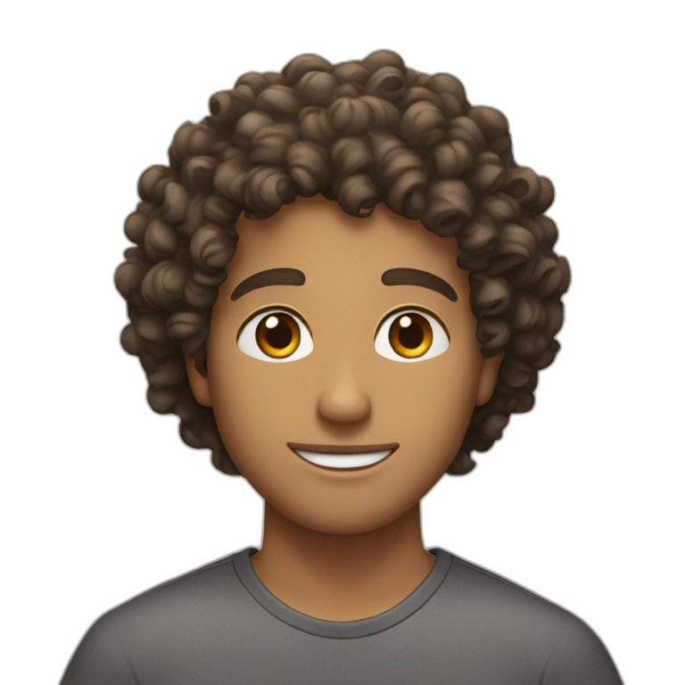 curly haired handsome guy emoji