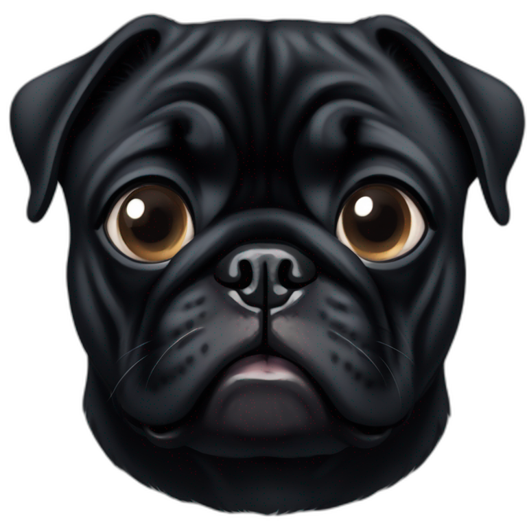 One eyes black pug emoji