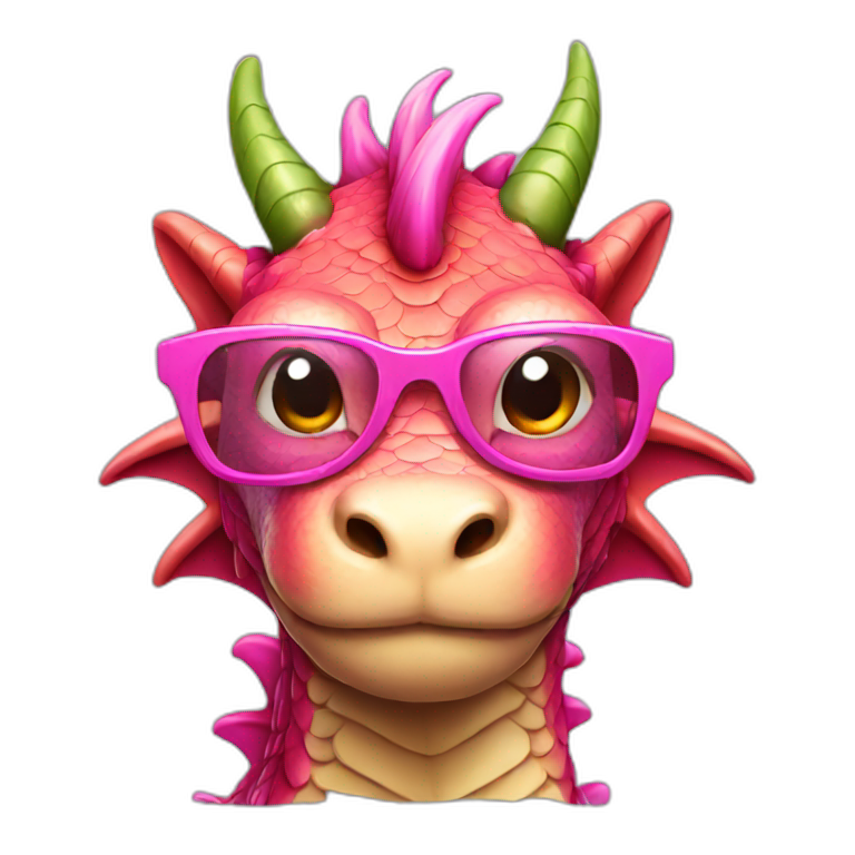 Dragon with pink glasses emoji