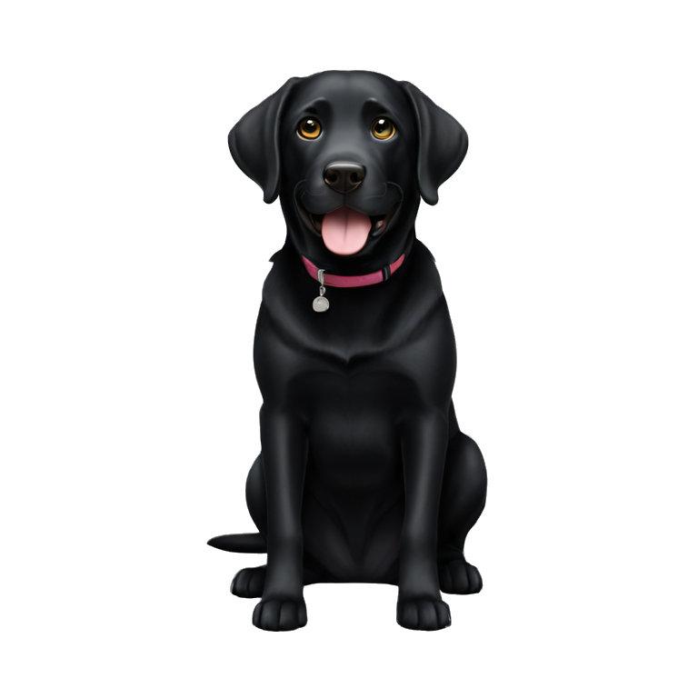 black labrador says "hi" emoji