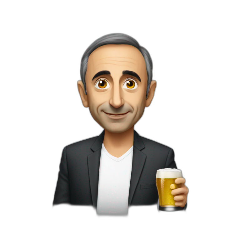 Eric Zemmour qui boit de la bière  emoji