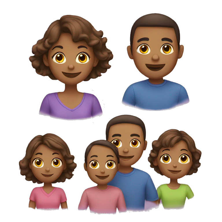 Family of 5 emoji