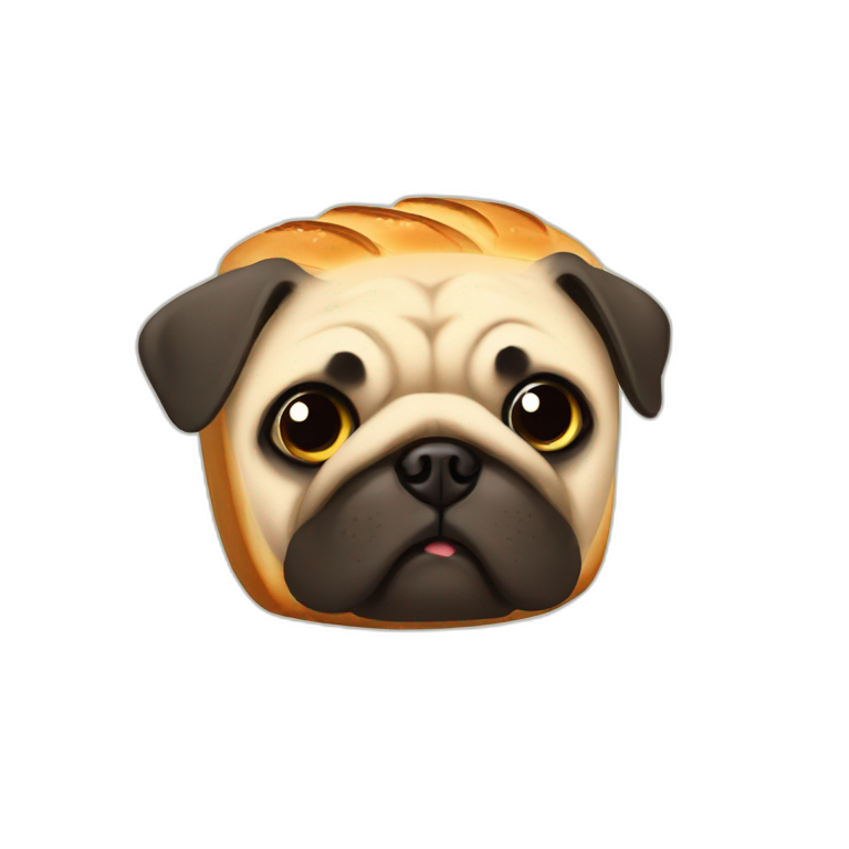 Loaf of bread - pug emoji