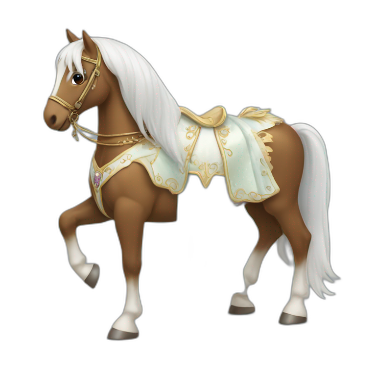cheval en robe de princesse emoji