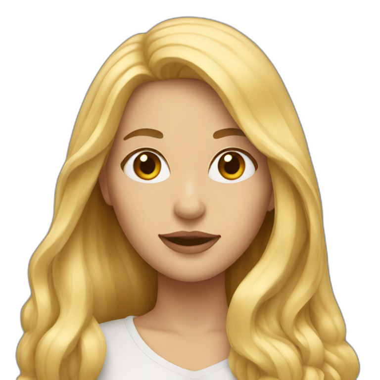 woman with very long blonde hair emoji