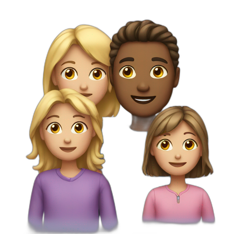 a girl with 3 children emoji