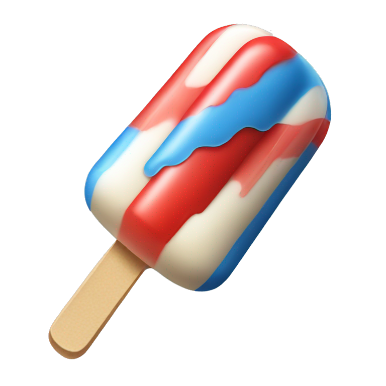 red white blue 3 striped ice pop emoji