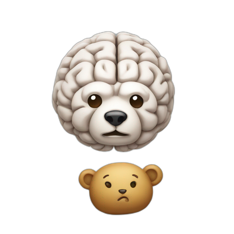 emoji brain holds bear emoji