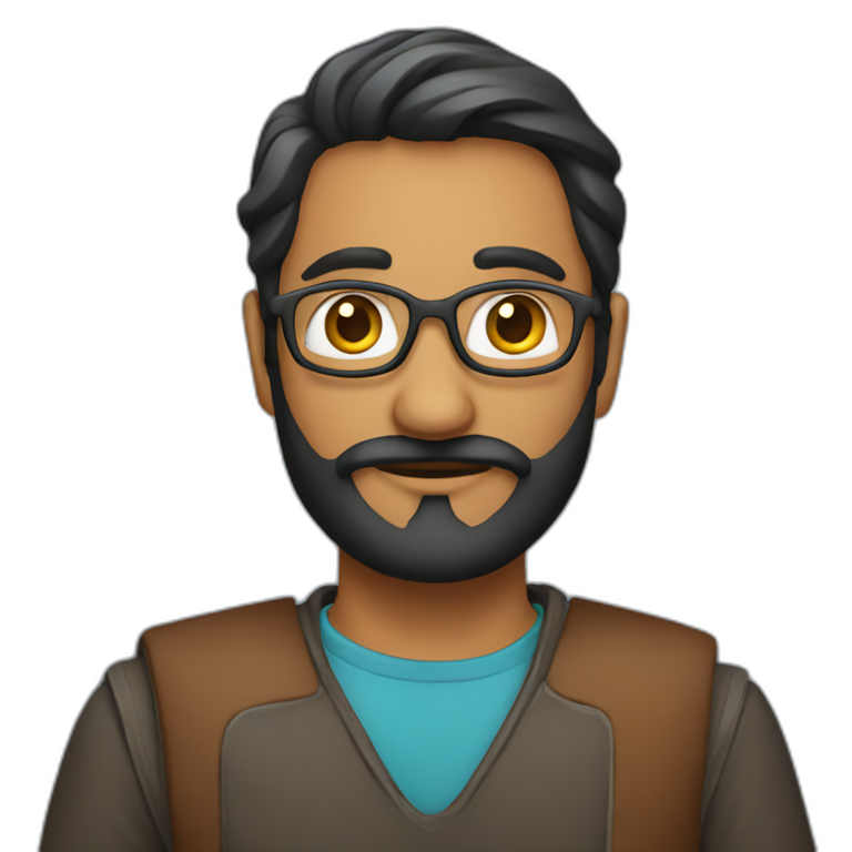 brown indian software engineer with anchor beard emoji