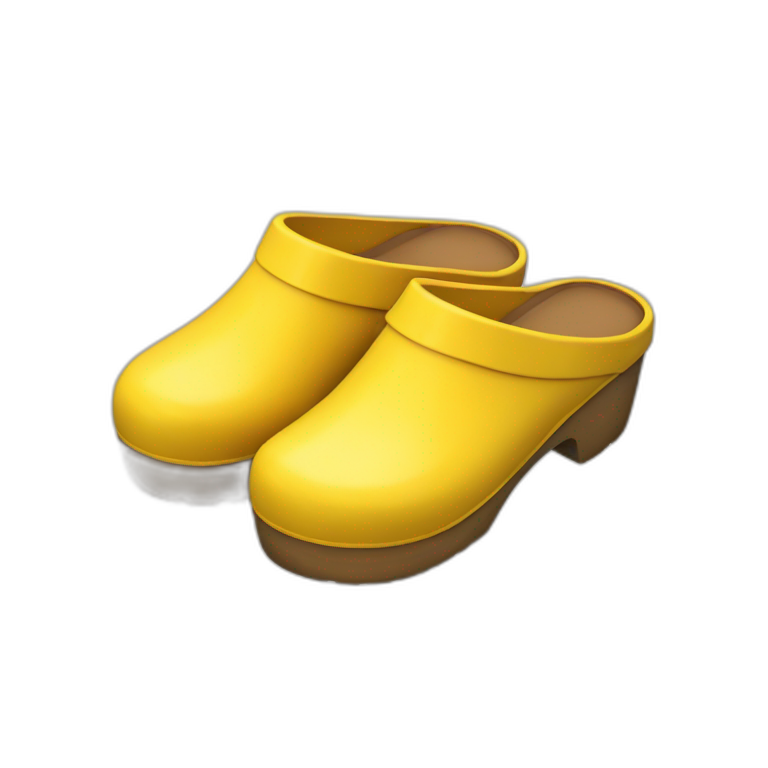 Two yellow clogs with closed heel emoji AI Emoji Generator