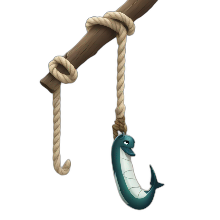 ьуефддшс hook with rope emoji